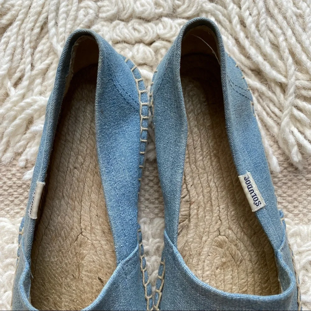 SOLUDOS light blue chambray slip on espadrilles 6